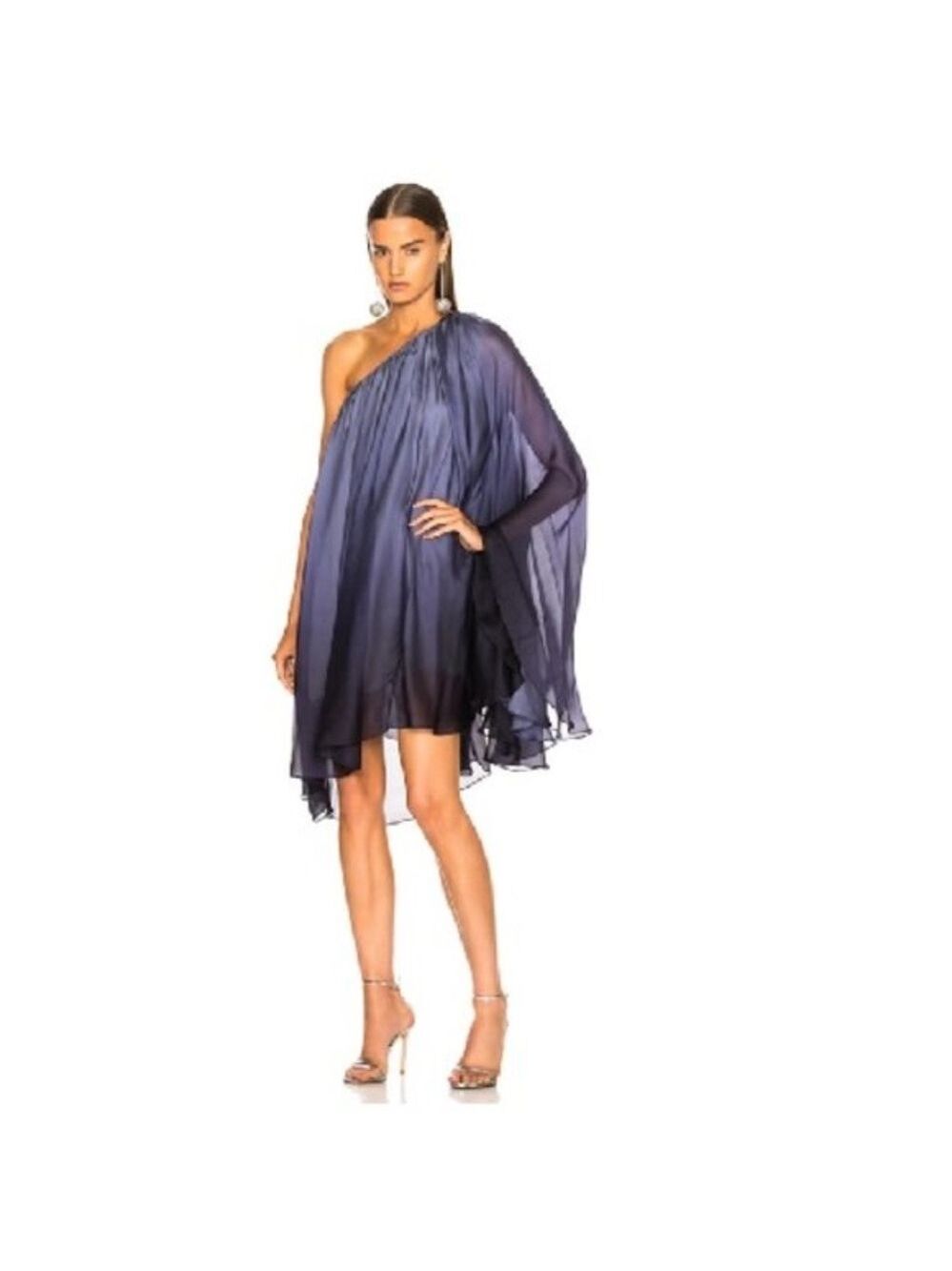 CAROLINE CONSTAS Ancel Silk One-Shoulder Dress